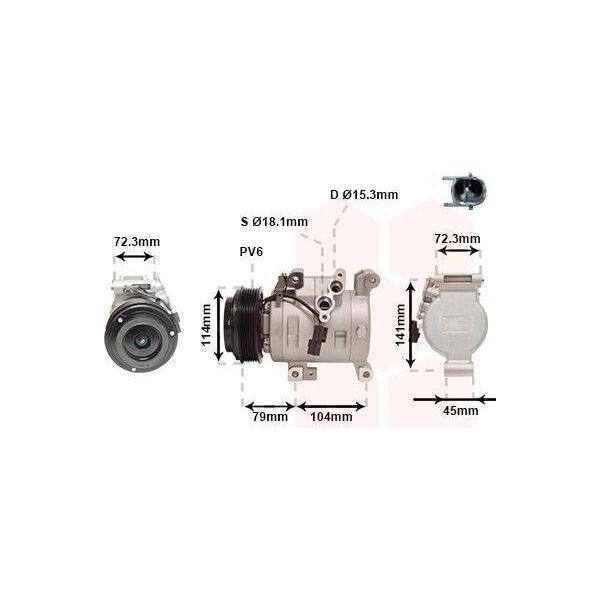 Van Wezel 2701K702 RS13 Condizionatore D'aria Compressore Pag 46 R134A Per Mazda CX-5 (Ke, Gh) 6 Station Wagon (Gj, Gl) 3 Hatchback (Bm, Bn) CX-5 (Kf) 6 Berlina-image