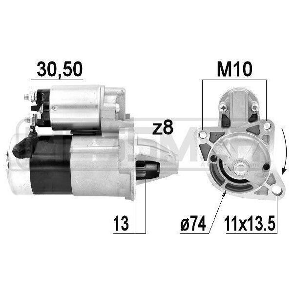 Era 220920A - Motorino Di Avviamento Oe B6DK 18400, Motorino Di Avviamento Per 323 (Bj), 323 (Ba), Demio (Dw), MX-3 (Ec), MX-5 Ii (Nb), Xedos 6 (Ca), Sprinter (W906)-image