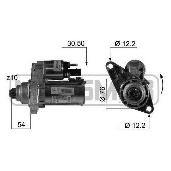 Era 220446A - Motorino Di Avviamento Oe 02T 911 023 R, Motorino Di Avviamento Per A1 (8X), A3 (8P), Altea (5P), Cordoba (6L), Ibiza (6L), Ibiza (6J, 6P), Leon (1P1), Toledo Iii (5P2), Toledo Iv (KG3), Fabia I (6Y), Fabia Ii (54), Octavia I (1U), Octavia Ii (1Z), Rapid (Nh), Roomster (5J), Golf Plus (5M), Golf V (1K), Golf Vi, Jetta Iii (1K2), Jetta Iv, Polo (9N), Polo (6C, 6R), Bora (1J)-image