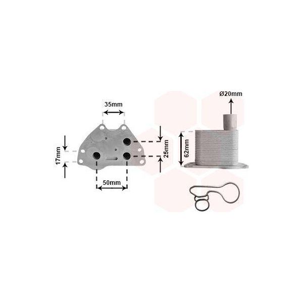 Van Wezel 37013704 Radiatore Dell'olio Olio Motore Per Opel Corsa D Hatchback (S07) Insignia Caravan Astra J Sports Tourer (P10) Astra J Zafira Tourer C (P12)-image
