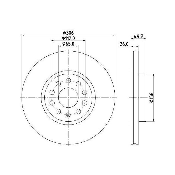 Hella 8DD 355 134-611 - Oe 5WA615301 Disco Freno Per A3 (8Y), Golf Viii-image