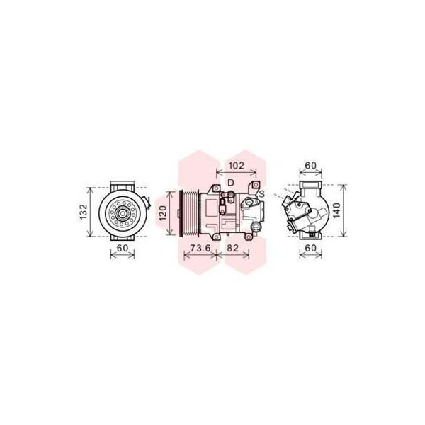Van Wezel 5300K610 - Compressore Aria Condizionata Oe 88310 02400 Per Auris (E15), Auris (E18), Avensis (T27), Rav 4 Iii (A3), Verso (R2)-image