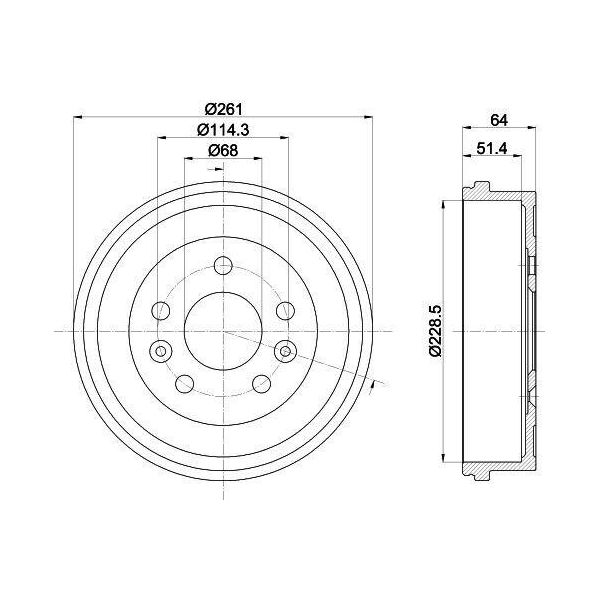 Hella 8DT 355 303-151 - Oe 8200835832 Tamburo Del Freno Per Duster-image