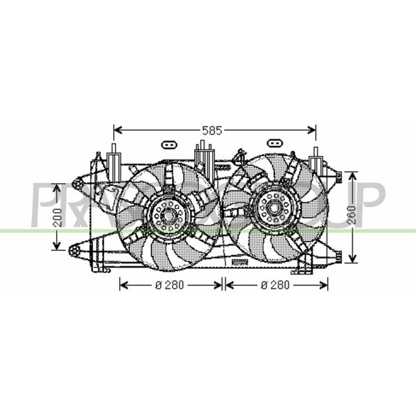 Prasco FT909F008 - Ventola Radiatore Oe 51755591 Per Doblo-image