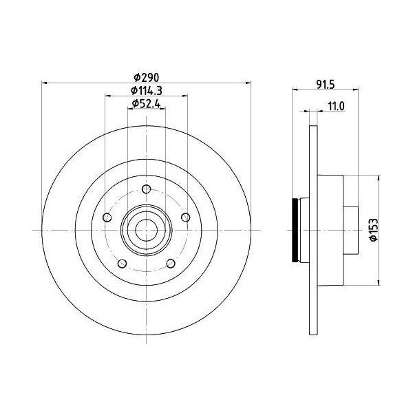 Hella 8DD 355 133-241 - Oe 432021878R Disco Freno Per Grand Scenic Iv (R9), Megane Iv, Scenic Iv, Talisman-image