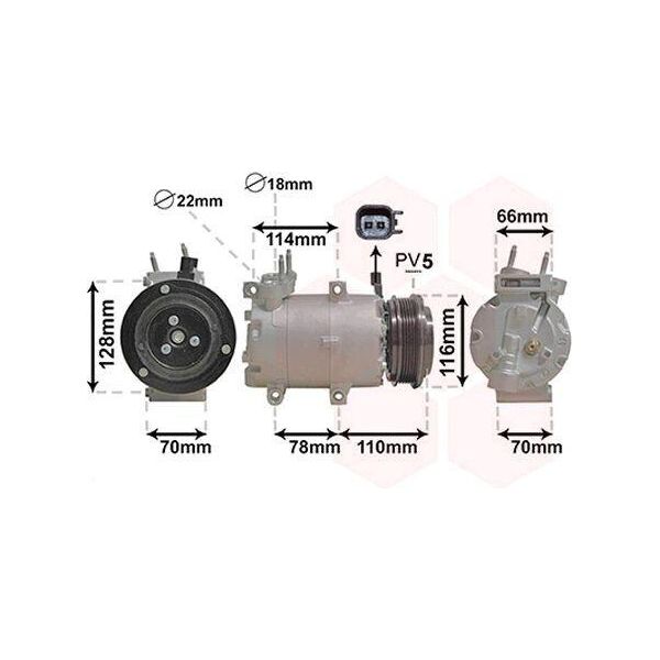 Van Wezel 1801K711 - Compressore Aria Condizionata Oe 1872150 Per Focus Iii-image