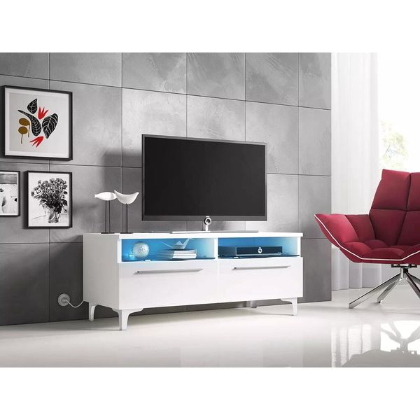 Tavolino Per Tv Con Gambe Landa - Bianco-image