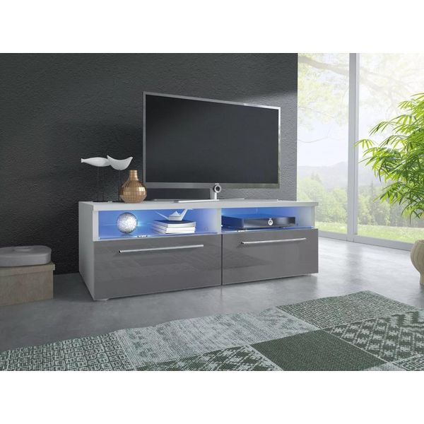 Tavolino Per Tv Landa - Bianco / Grigio-image