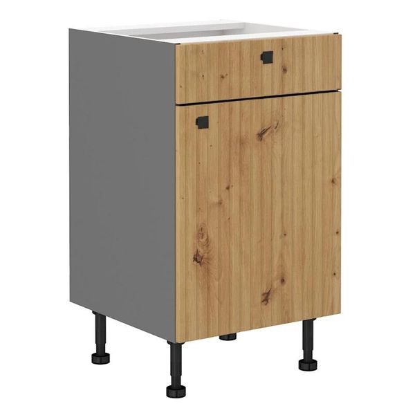 Mobile Base Nomin Con Cassetto - Larghezza 50 Cm, Rovere Artigianale / Antracite-image