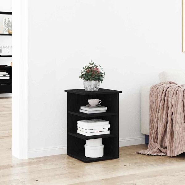 Maison Exclusive - Mobile Laterale Effetto Rovere Nero 35 X 35 X 55 Cm-image
