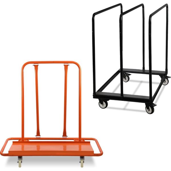Carrello Porta Pannelli Aopunly Fino A 1000 Kg Con 4 Ruote Universali, Carrello Porta Pannelli Per Il Trasporto Di Pannelli In Cartongesso, Legno E Gesso, Finestre E Molto Altro-image