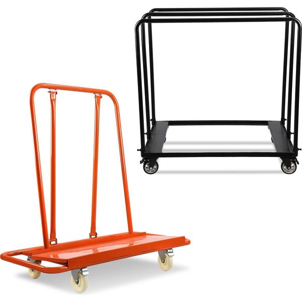 Carrello Per Pannelli Jayseuw Fino A 1000 Kg Con 4 Ruote Universali, Carrello Per Pannelli Per Il Trasporto Di Pannelli In Cartongesso, Legno E Cartongesso, Finestre E Molto Altro-image