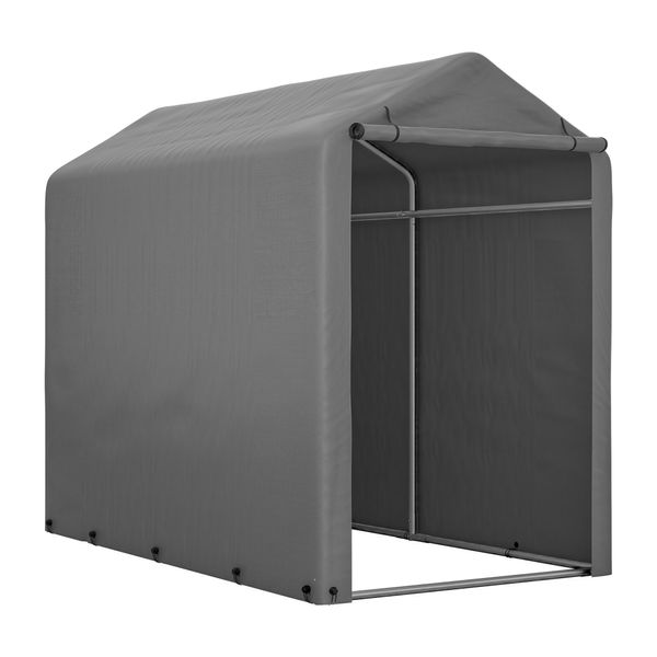 Aiorber Capanno Per Attrezzi Per Biciclette 187X100X160 Cm, Capanno Da Giardino, Tenda Per Garage, Impermeabile E Stabile, Grigio Scuro-image