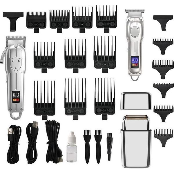 Inf Set Tagliacapelli E Rifinitore Elettrico 935W Con Display Digitale D'argento-image