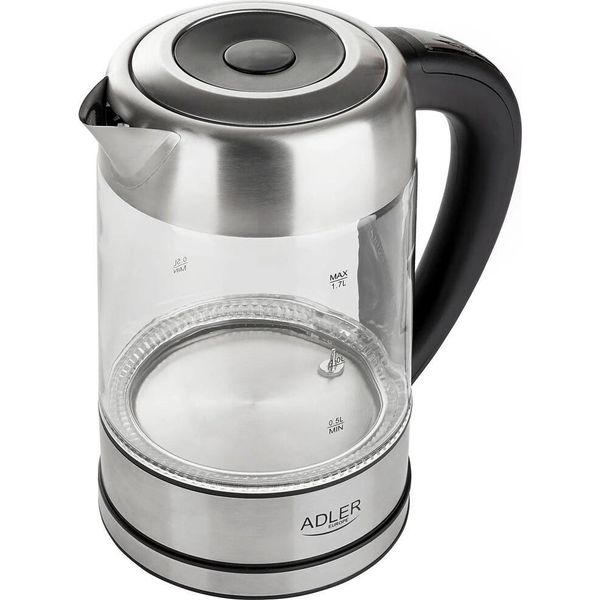 Adler Ad 1247 New Electric Kettle 1.7 L Hazelnut Stainless Steel Transparent 2200 W-image