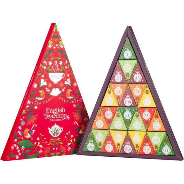 Adventskalender (Tees)Pyramiden (Rot Trangular - 13 Geschmacksrichtungen) (25 X 2 G) 50 G - English Tea Shop(Saisonproduct)-image
