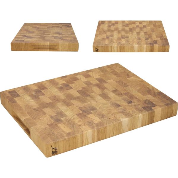 Tagliere End Grain Blok In Rovere Oliato 40X30X4 Logo-image