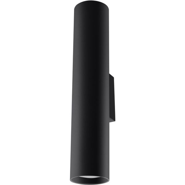 Lampada Da Parete Lagos 2 Nero 2Xgu10 10W Acciaio 30X8X6Cm Sollux Lighting-image