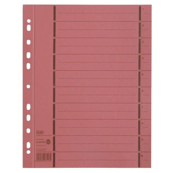 Elba 400004670 TrennbläTter Mit Perforation - A4 ÜBerbreite, Rot, 100 StüCk-image