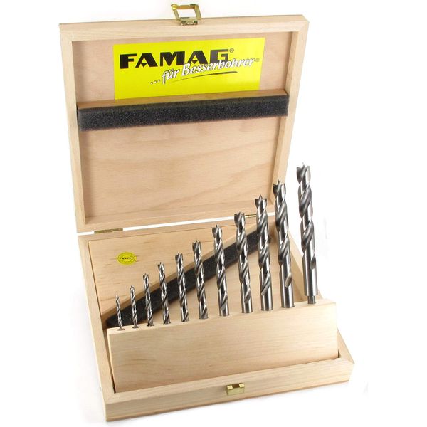 Famag Lungo 11 Pezzi. 3, 4, 5, 6, 7, 8, 9, 10, 11, 12 E 13 Mm, In Scatola Di Legno-image