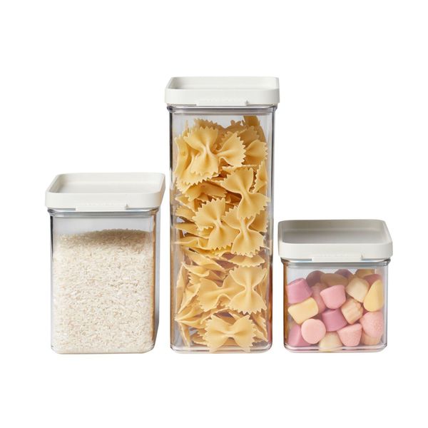 Mepal 106400032500 Mepal Vorratsdosen-Set Omnia 9,2/13,3/21,7 Cm Hoch Nordic White 0,7/1,1/2,0 L, 1 Set-image
