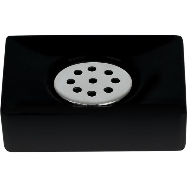 Spirella Portasapone Accessori Decorativi Per Il Bagno Portasapone "Quadro"" Dimensioni: 11 X 8 X 3,5 Cm - Nero Opaco"-image