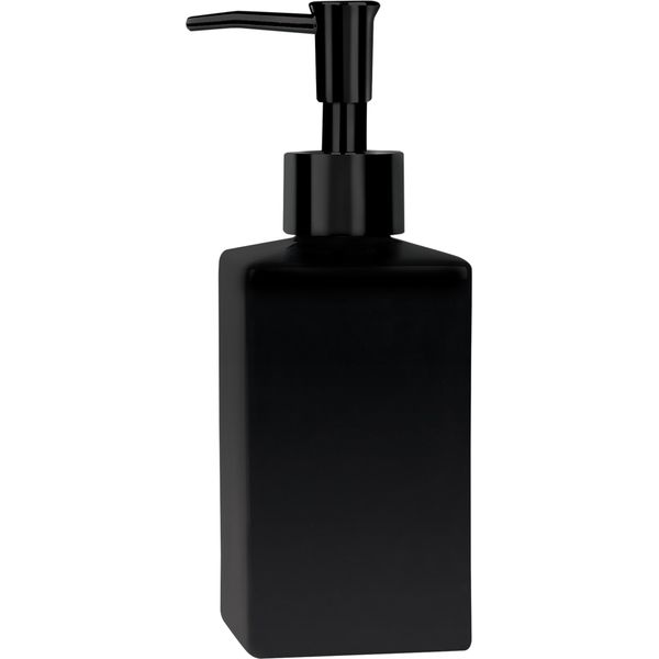 Distributore Di Sapone Spirella "Quadro"" Distributore Di Sapone Liquido In Porcellana 300Ml Nero Opaco"-image