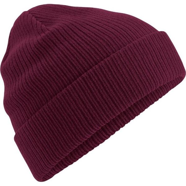 Berretto In Cotone Organico Beechfield RW7085 (Taglia Unica) (Rosso Borgogna)-image