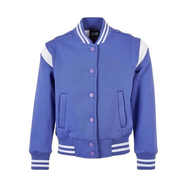 Urban Classics Girls Inset College Sweat Jacket Viola/Bianco - 158/164-image