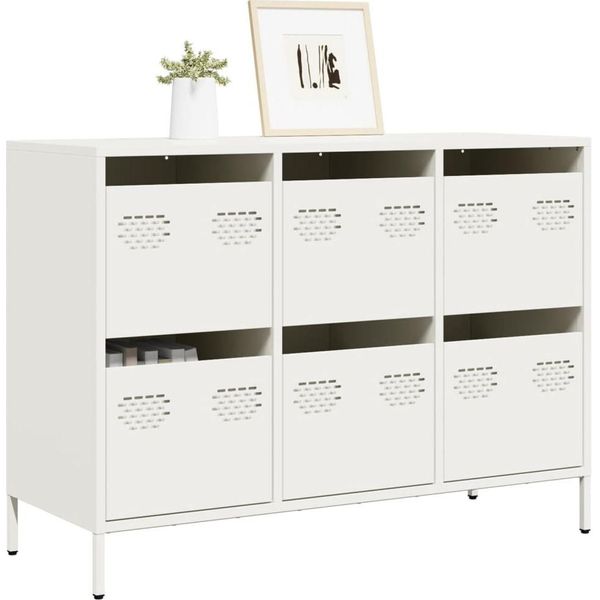 Maison Exclusive - Credenza Bianca 101,5X39X73,5 Cm Acciaio Laminato A Freddo-image
