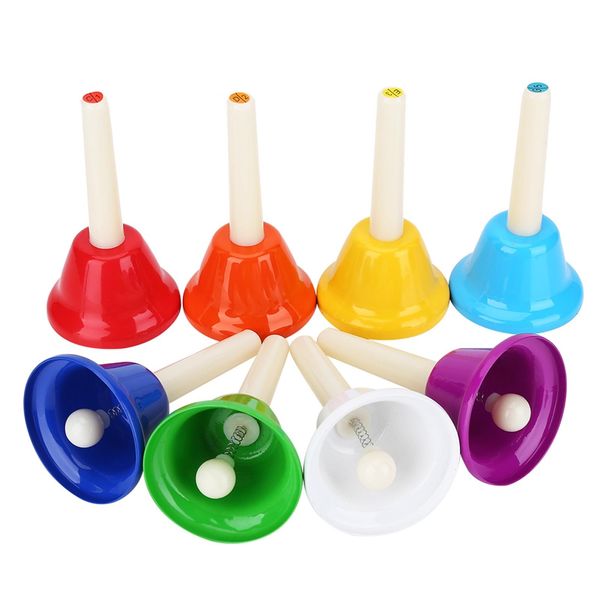 Set Di Campanelli A 8 Toni In Metallo Colorato, Strumento Musicale, Giocattolo Per Bambini-image