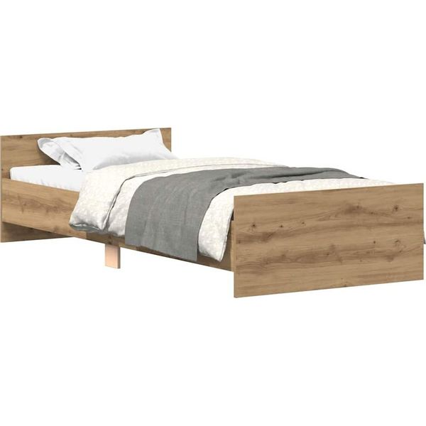 Vidaxl Struttura Letto Senza Materasso Artisan Oak 100X200Cm Materiale A Base Di Legno-image