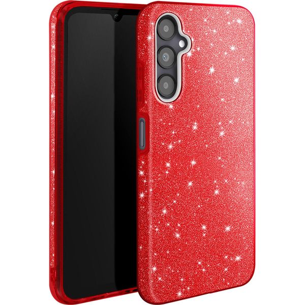 Avizar, Custodia In Silicone Scintillante Per Samsung A05S - Ultrasottile E Antiurto, Rosso-image