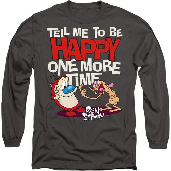 Ren & Stimpy - Maglietta "Tell Me To Be Happy"" Per Uomo/Donna Unisex TV10614 (Xl) (Charcoal)"-image