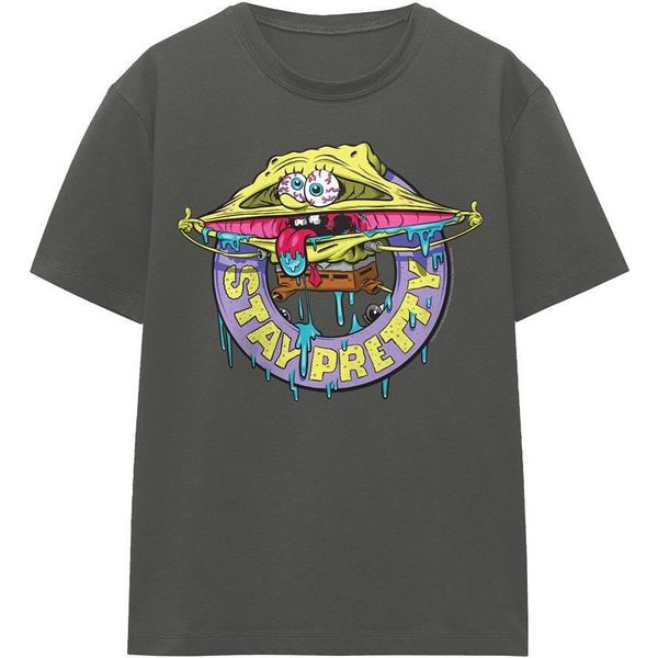 Spongebob Squarepants - Maglietta "Stay Pretty"" Per Uomo/Donna Unisex TV16023 (M) (Carbone)"-image