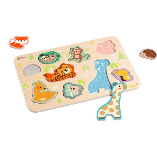 Classico Puzzle In Legno Mondo Degli Animali Abbinati-image