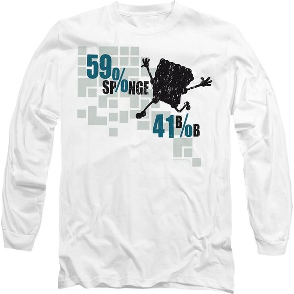 Spongebob Squarepants - Maglietta "59% Sponge 41% Bob"" Per Uomo/Donna Unisex TV10678 (M) (Bianco)"-image