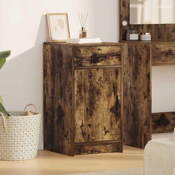 Vidaxl Credenza In Rovere Fumé 40 X 40,5 X 75 Cm Materiale In Legno-image