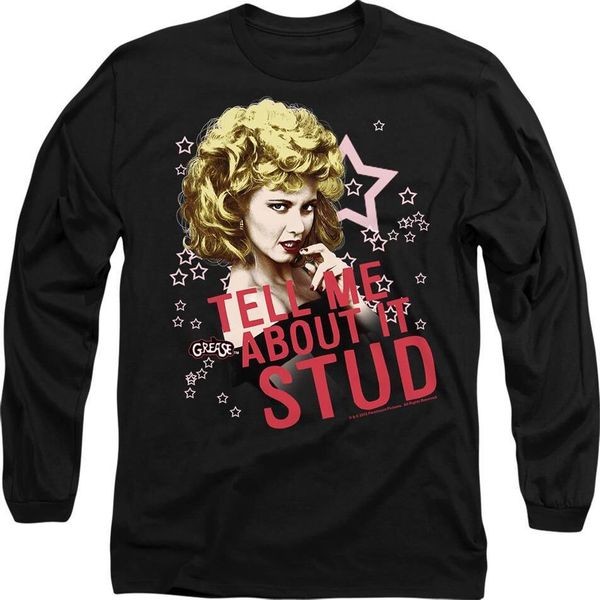 Grease - Maglietta "Tell Me About It Stud"" Per Bambini/Donne Unisex TV10907 (M) (Schwarz)"-image
