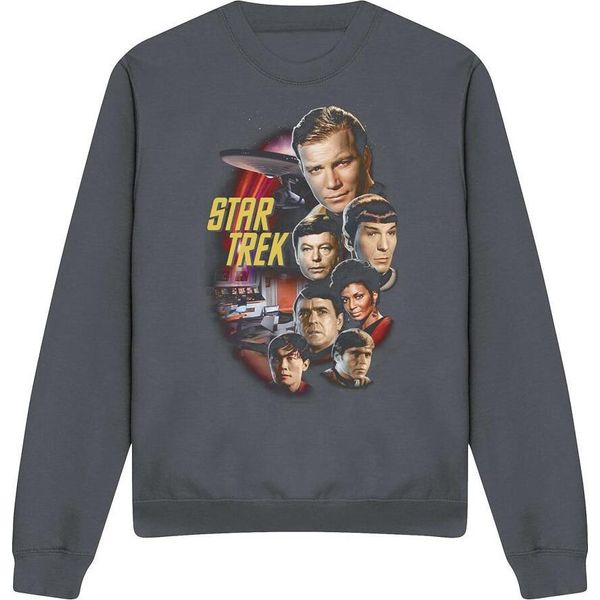 Star Trek - Felpa "Classic Crew"" Per Uomo/Donna Unisex TV11258 (S) (Charcoal)"-image