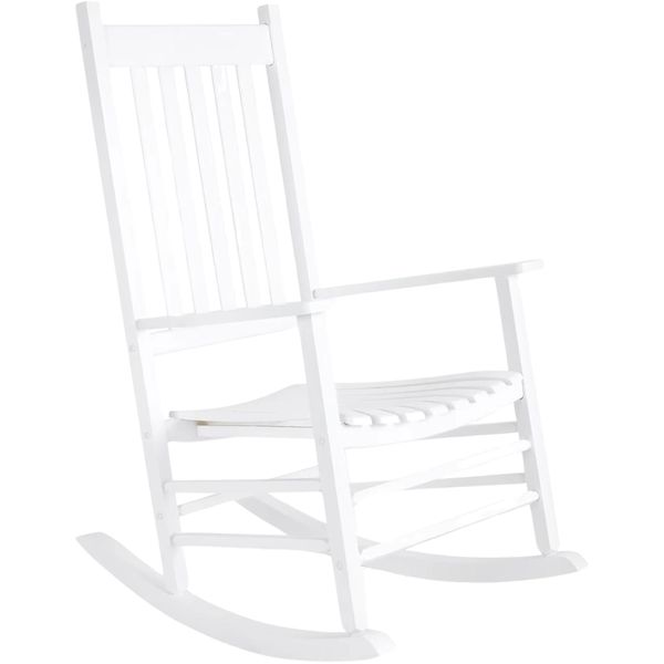 Sedia A Dondolo - Sedia A Dondolo - Per Camera Da Letto, Soggiorno, Giardino E Balcone - Sedia Grande Per Adulti - Bianco-image