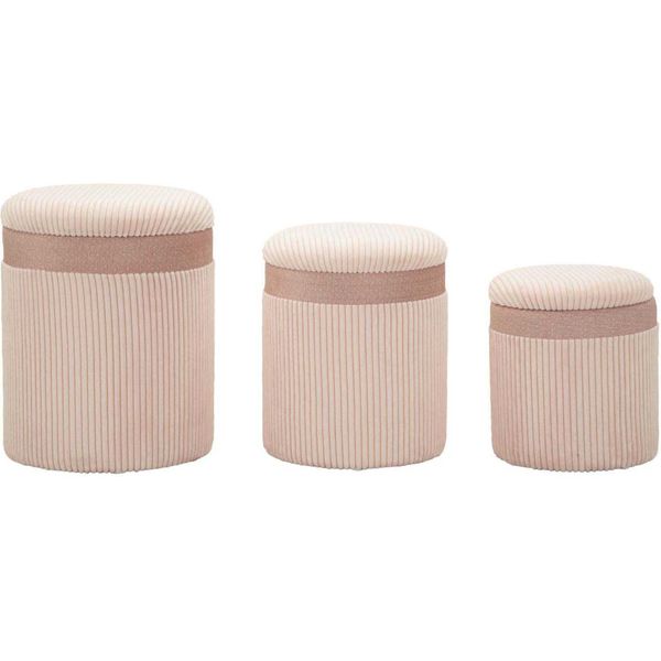 Pouf Con Contenitore 3 Pezzi Cm ø 40X49-35X42-31X38-image