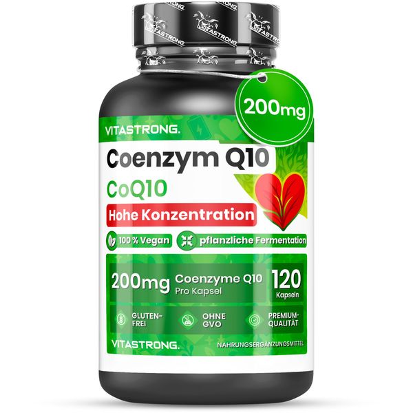 Vitastrong Coenzima Q10 200Mg Capsule, Coq10 Ubiquinol, Coenzima Q10 Di 200Mg Senza Glutine E Ogm, 120 Capsule-image