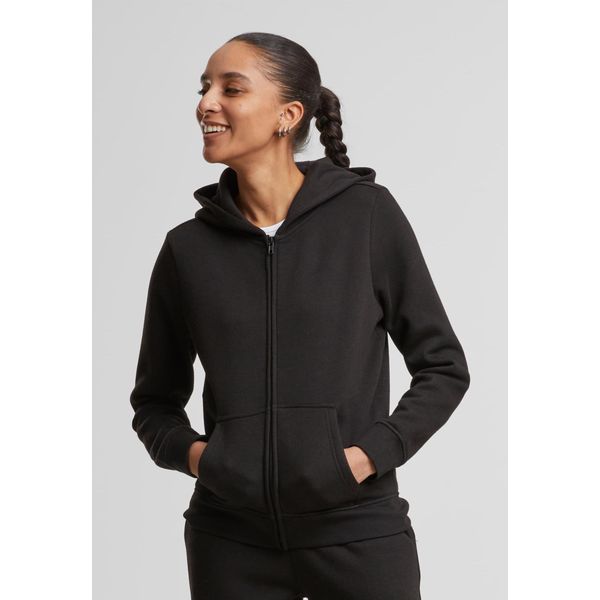 DáMská Mikina Na Zip Urban Classics Ladies Basic Essential Zip Hoody Nero - S-image