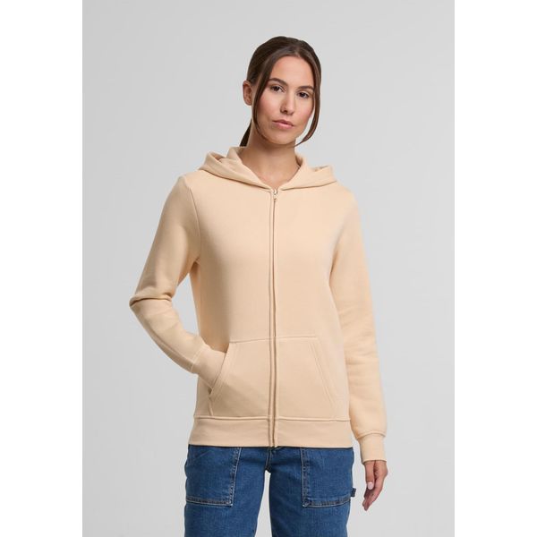 DáMská Mikina Na Zip Urban Classics Ladies Basic Essential Zip Hoody Sand - 3XL-image