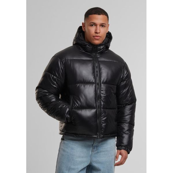 Bunda Urban Classics - Giacca Puffer Lucida Con Cappuccio Nero - L-image