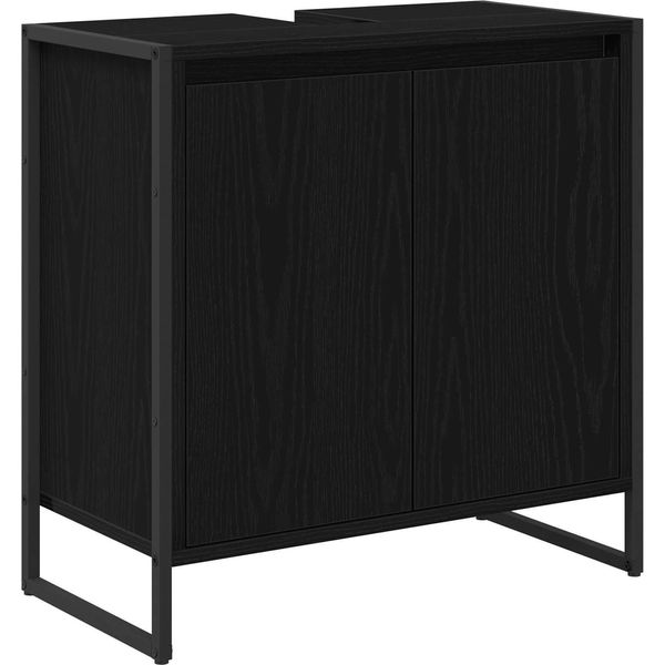 Syfax™ Mobile Da Bagno Rovere Nero 60 X 30 X 60 Cm Legno Multistrato-image