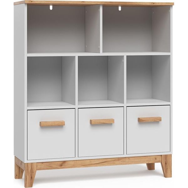 Vitalispa Scaffale Per Bambini Malia, 98.4 X 113.4 Cm, Bianco/Artisan/Bianco-image
