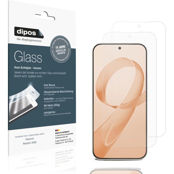 2X Pellicola Protettiva Per Xiaomi Redmi K90 Protezione Opaco Vetro Flessibile 9H Dipos-image
