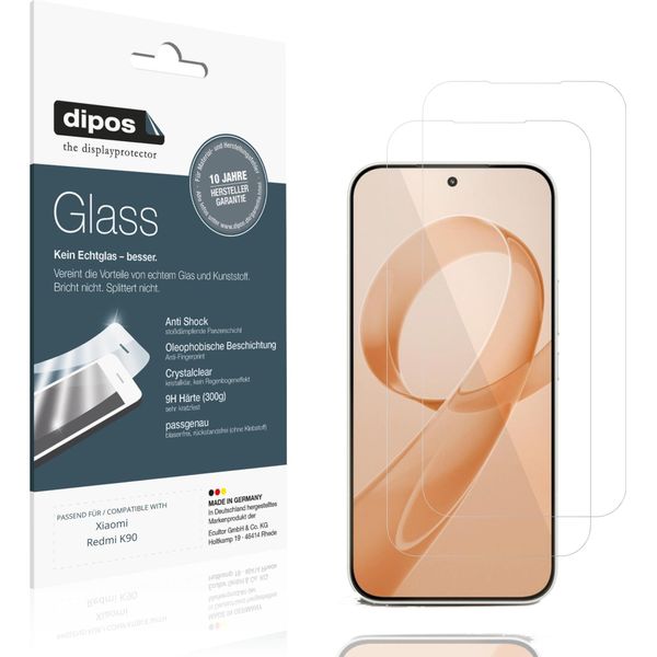 2X Pellicola Protettiva Per Xiaomi Redmi K90 Protezione Vetro Flessibile 9H Dipos-image